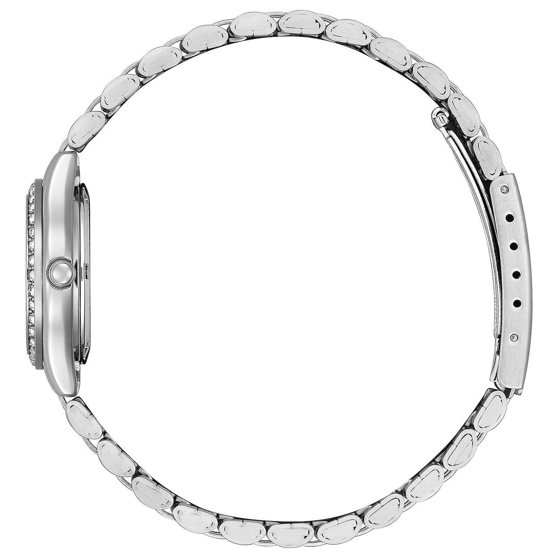 Citizen Ladies Stainless Steel Watch with a Blue Dial and Crystal Bezel
