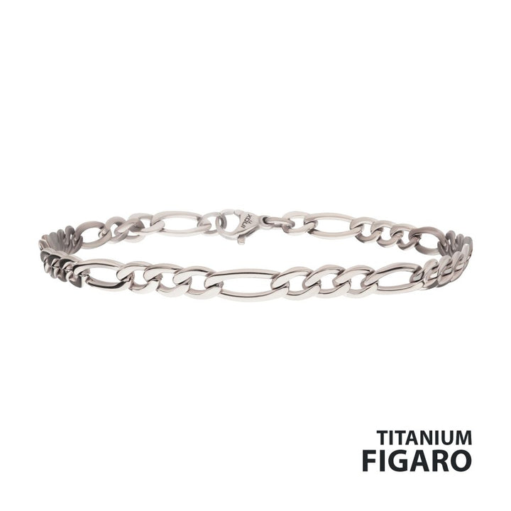 4.7mm Titanium Figaro Chain Bracelet - Brownee Jewelers