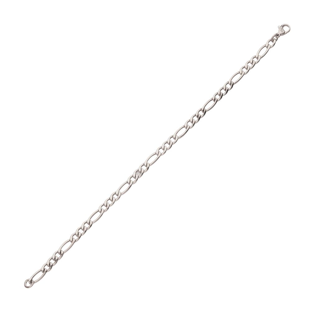 4.7mm Titanium Figaro Chain Bracelet - Brownee Jewelers