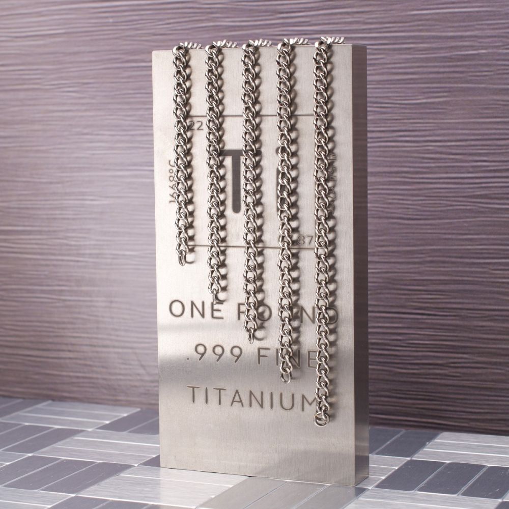 4.35mm Titanium Flat Curb Chain Bracelet