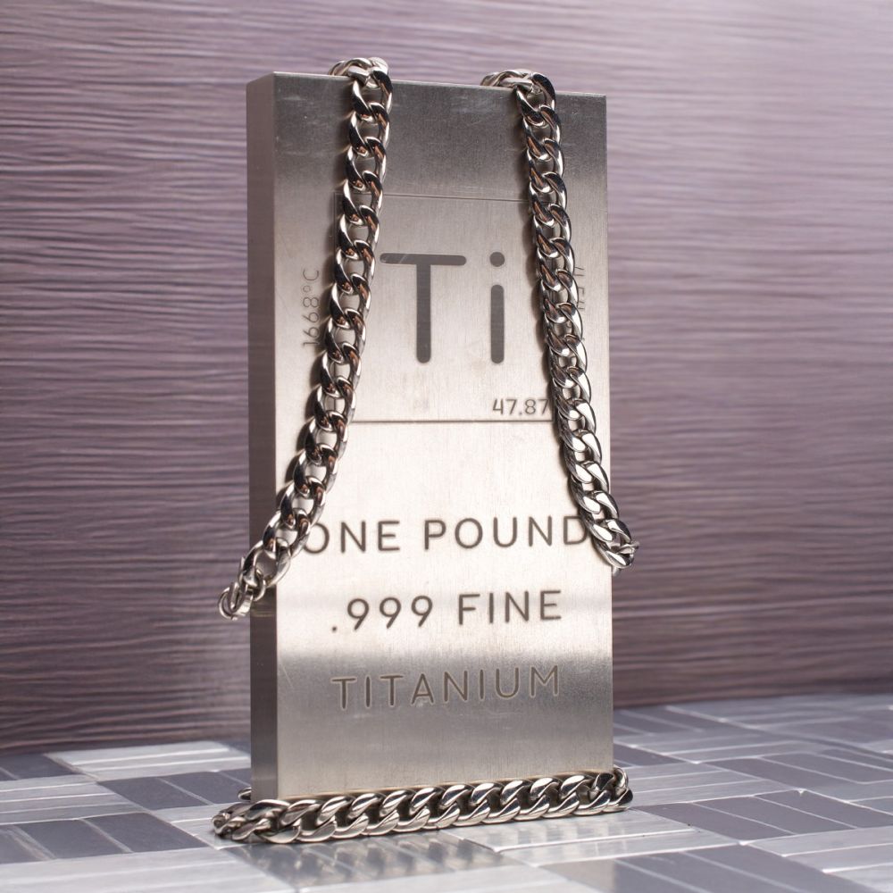 7.4mm Titanium Curb Chain Bracelet