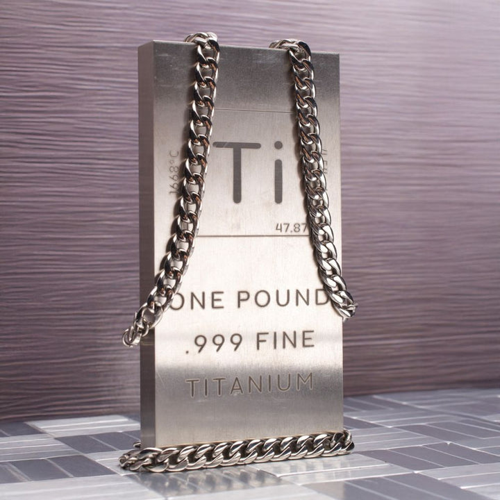 7.4mm Titanium Curb Chain Bracelet