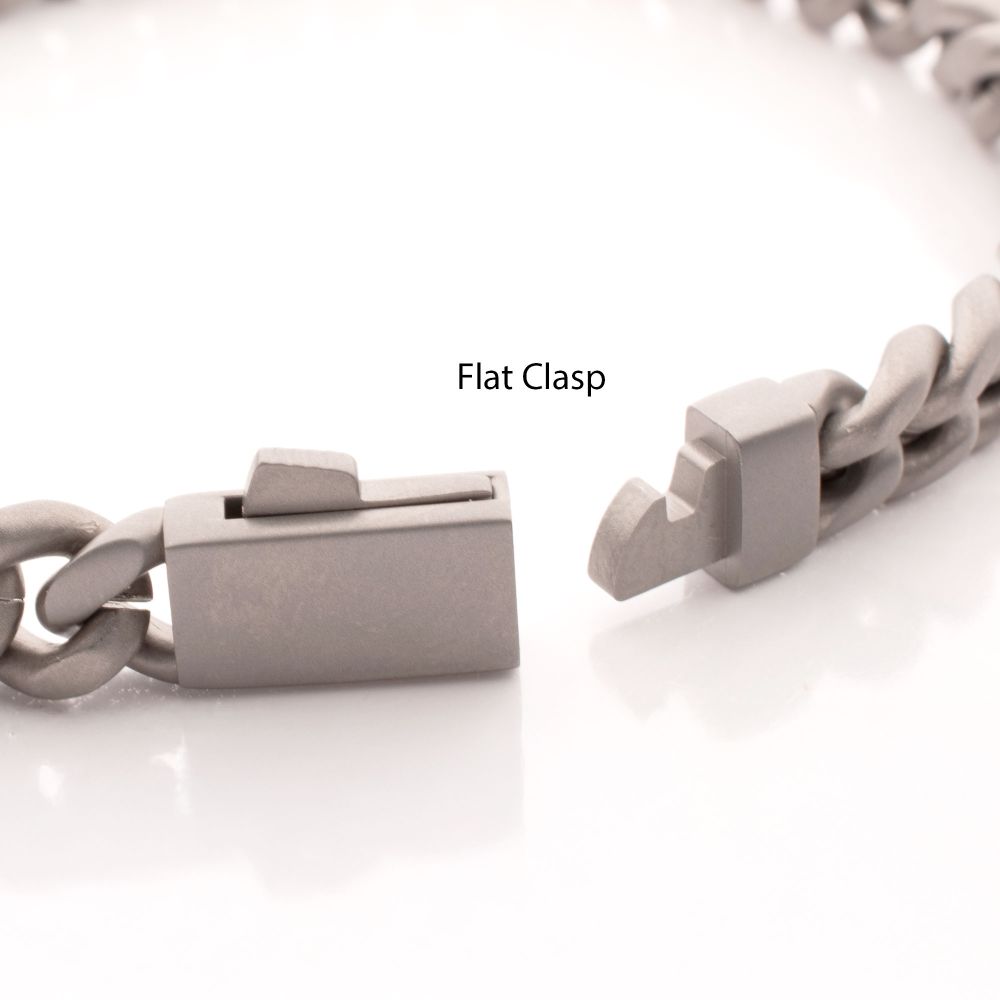 8mm Titanium Flat Clasp Miami Cuban Bracelet