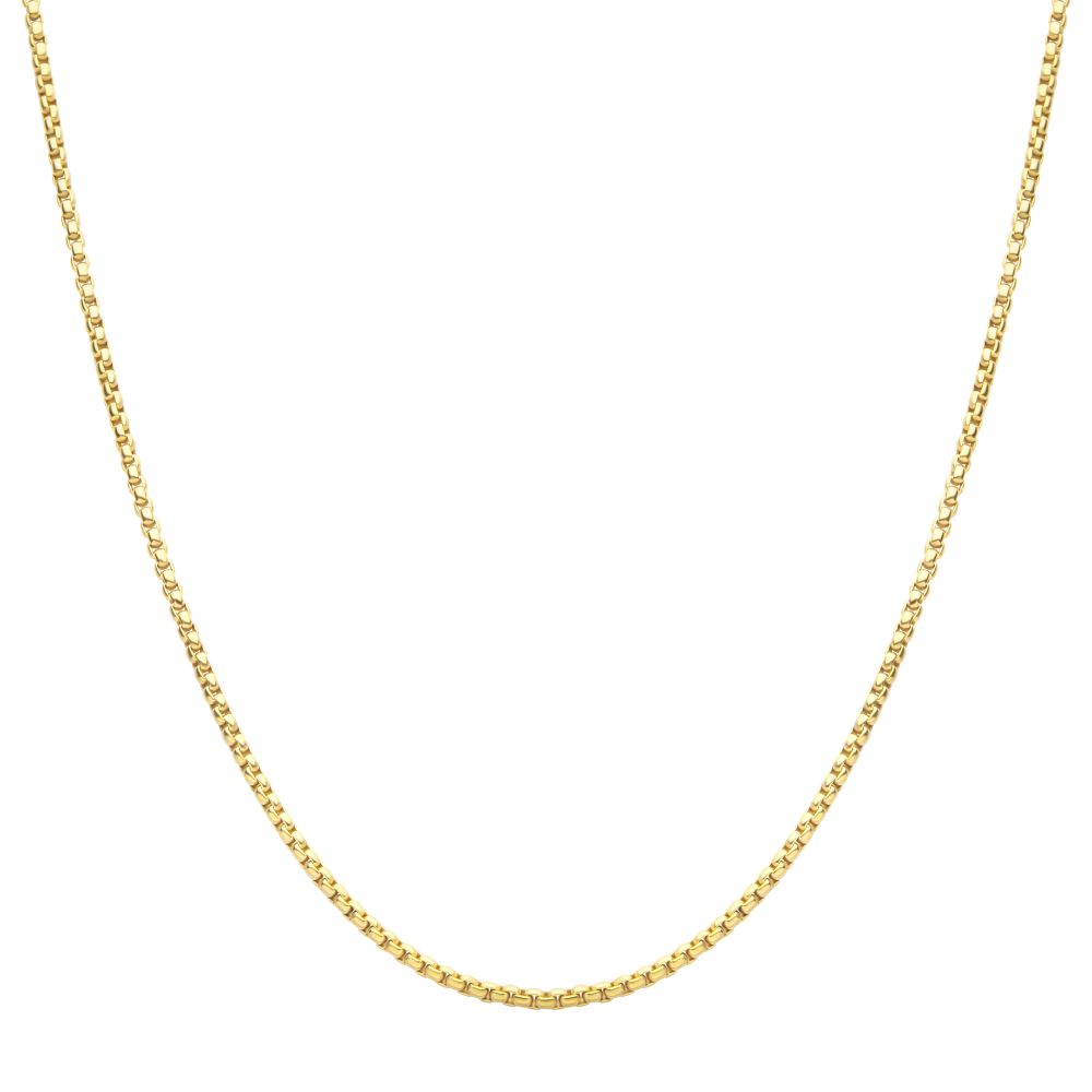 3mm 18Kt Gold IP Titanium Box Chain Necklace 22"