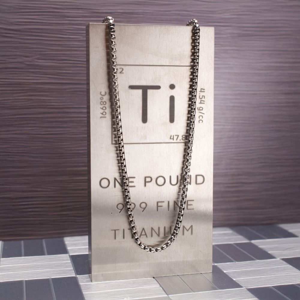3mm Titanium Box Chain Necklace 20"