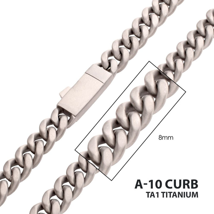 8mm Titanium Flat Clasp Miami Cuban Necklace 24"