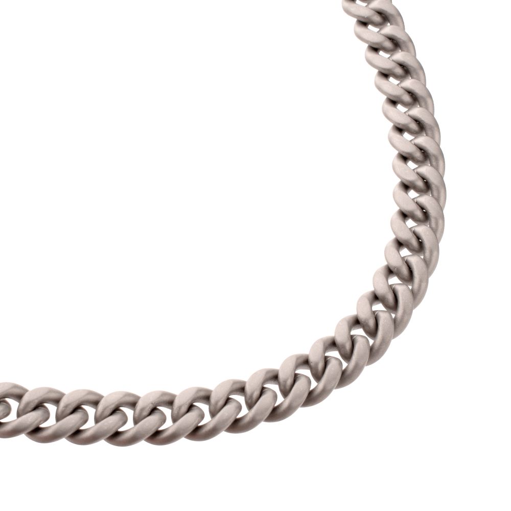 8mm Titanium Flat Clasp Miami Cuban Necklace 24"