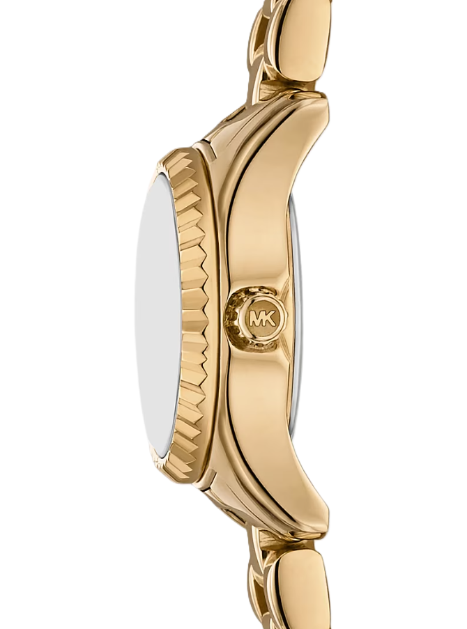 Mini Lexington Pavé Gold-Tone Watch | Michael Kors | Gold-Tone Stainless Steel | 19mm Case | Crystal Index Dial - Brownee Jewelers
