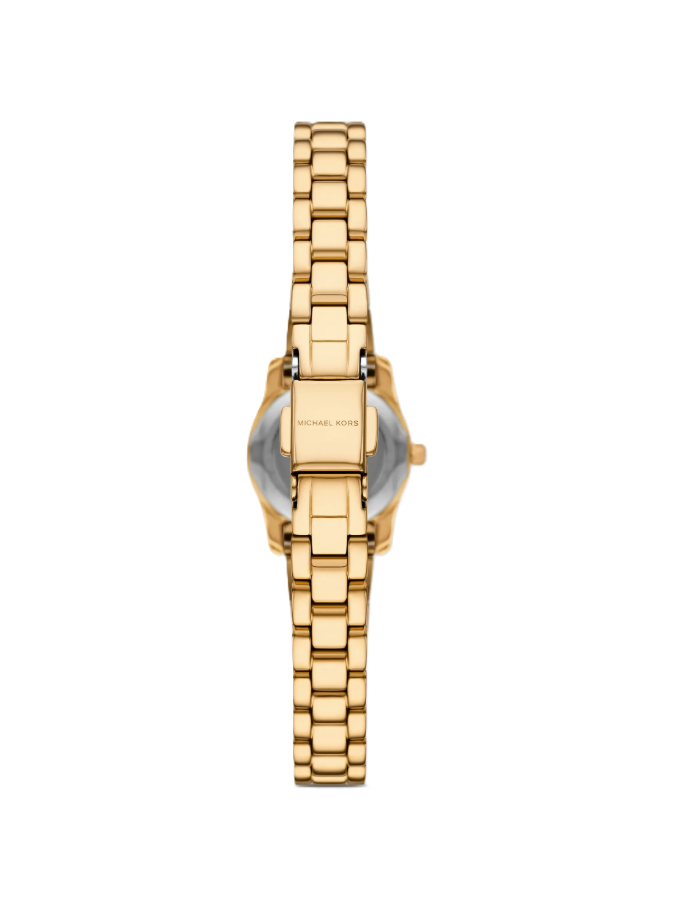 Mini Lexington Pavé Gold-Tone Watch | Michael Kors | Gold-Tone Stainless Steel | 19mm Case | Crystal Index Dial - Brownee Jewelers