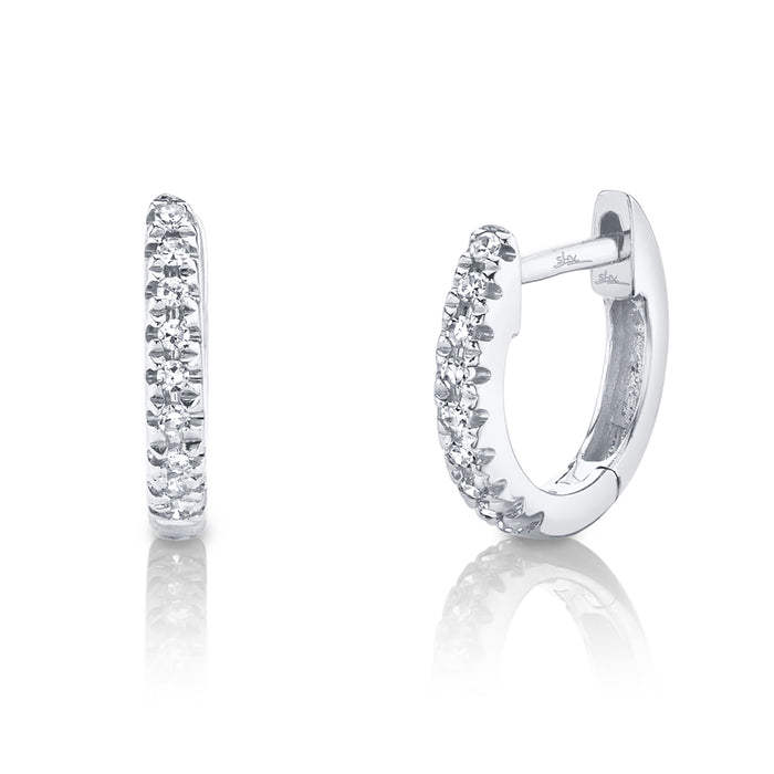 SHY CREATION KATE | 0.04CT DIAMOND MINI HUGGIE EARRING | 14K WHITE GOLD | SC22003982V3 - Brownee Jewelers
