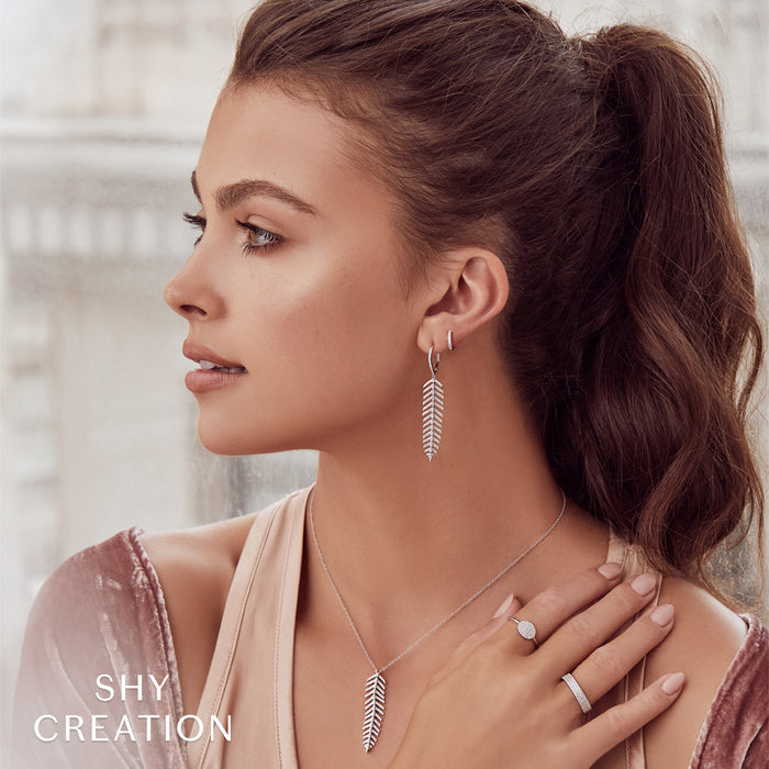 SHY CREATION KATE | 0.04CT DIAMOND MINI HUGGIE EARRING | 14K WHITE GOLD | SC22003982V3 - Brownee Jewelers