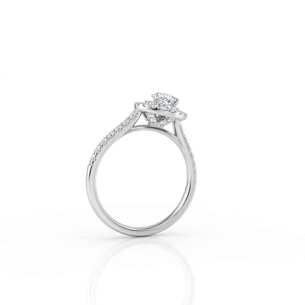 0.33 CT Pear-Shaped Diamond Halo Ring