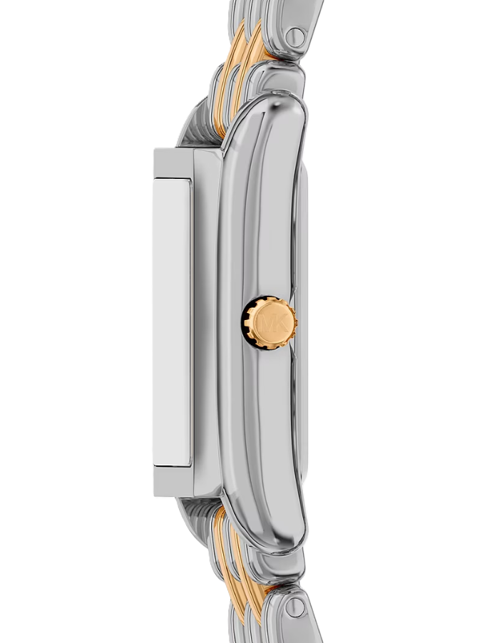Petite Essex Two-Tone Watch | Michael Kors | Two-Tone Stainless Steel | 20mm x 27mm Rectangular Case | Quartz 3-Hand Movement - Brownee Jewelers