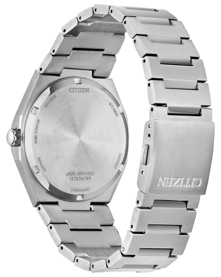 Zenshin Three-Hand | Citizen Eco-Drive Watch | Titanium | White Dial Day-Date | Integrated Bracelet WR100 - Brownee Jewelers