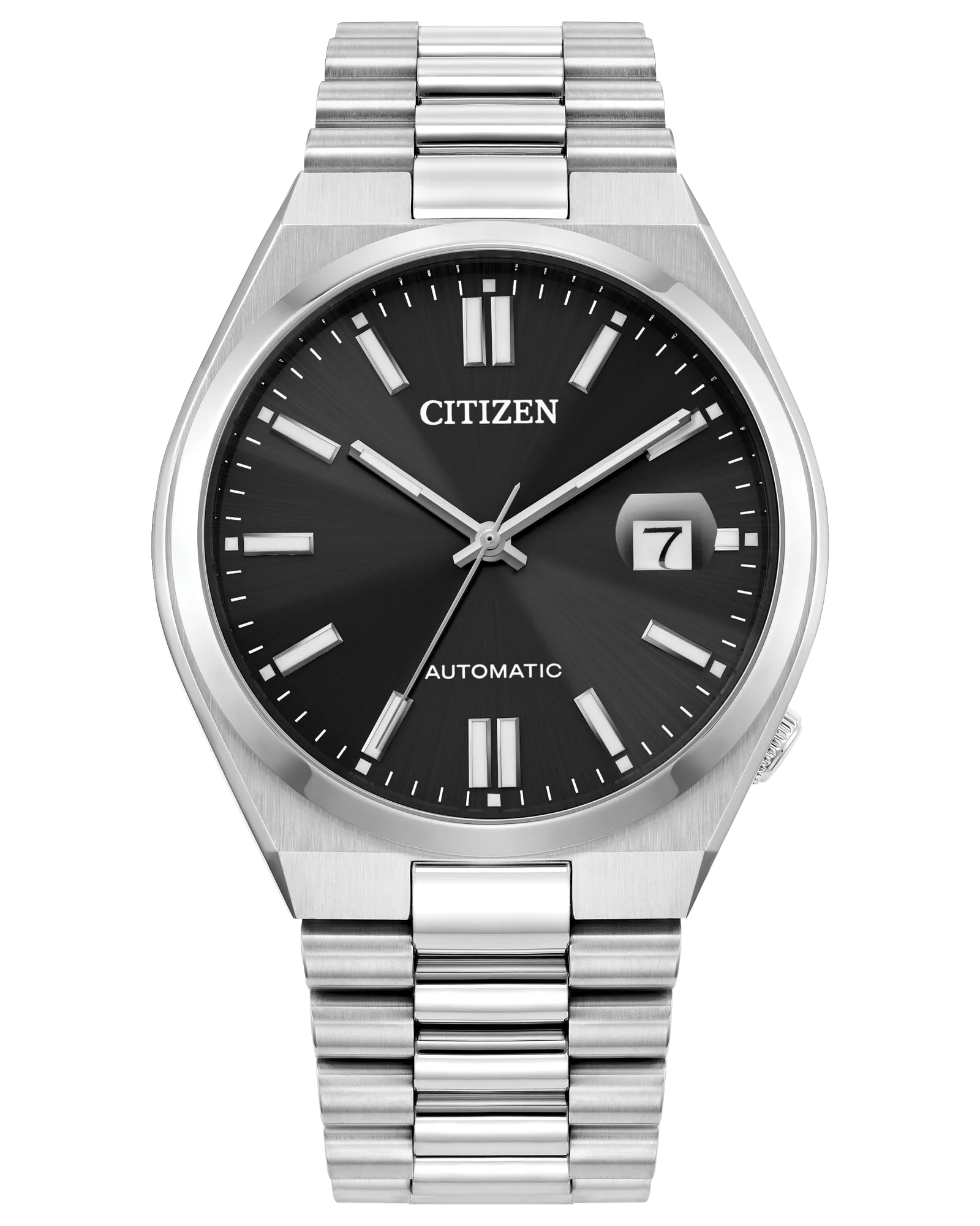 Tsuyosa | Citizen Automatic Watch | Stainless Steel | Black Dial Date Display | Integrated Bracelet - Brownee Jewelers