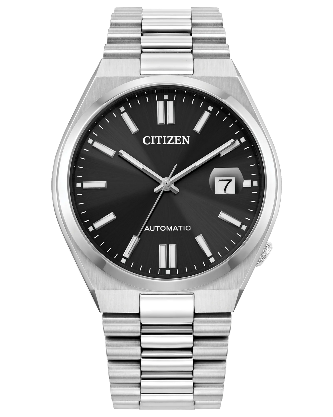 Tsuyosa | Citizen Automatic Watch | Stainless Steel | Black Dial Date Display | Integrated Bracelet - Brownee Jewelers