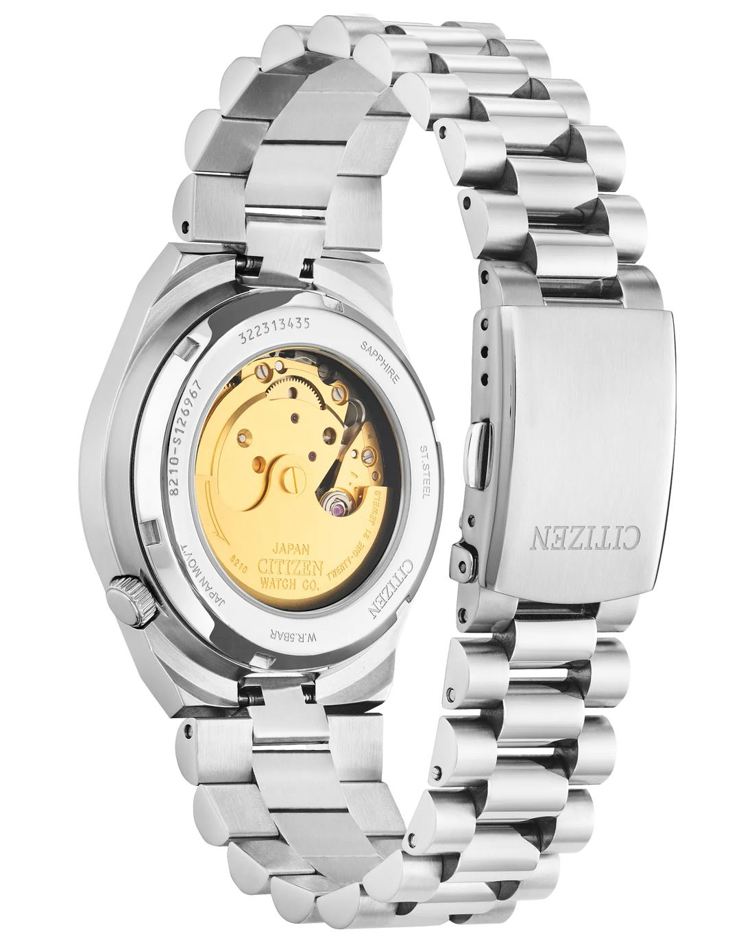 Tsuyosa | Citizen Automatic Watch | Stainless Steel | Black Dial Date Display | Integrated Bracelet - Brownee Jewelers