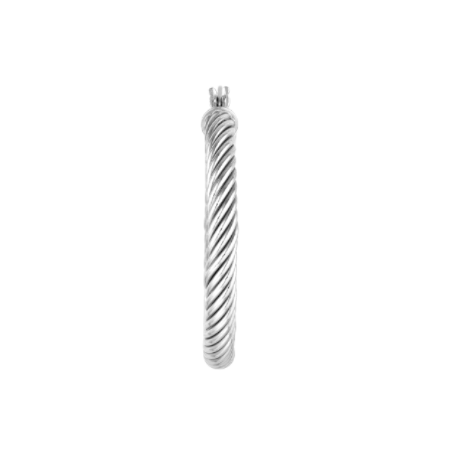 Twist Hoop Earring in Rhodium Plated Sterling Silver