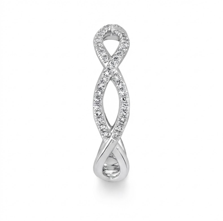 Diamond Infinity Ring | 14K White Gold | 0.19 ctw | Symbolic Stackable Band - Brownee Jewelers