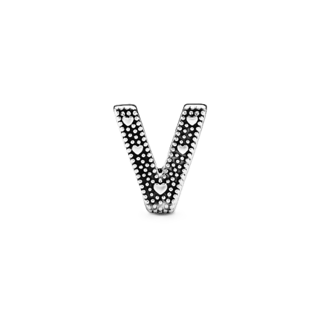 Pandora Letter V Alphabet Charm in Sterling Silver