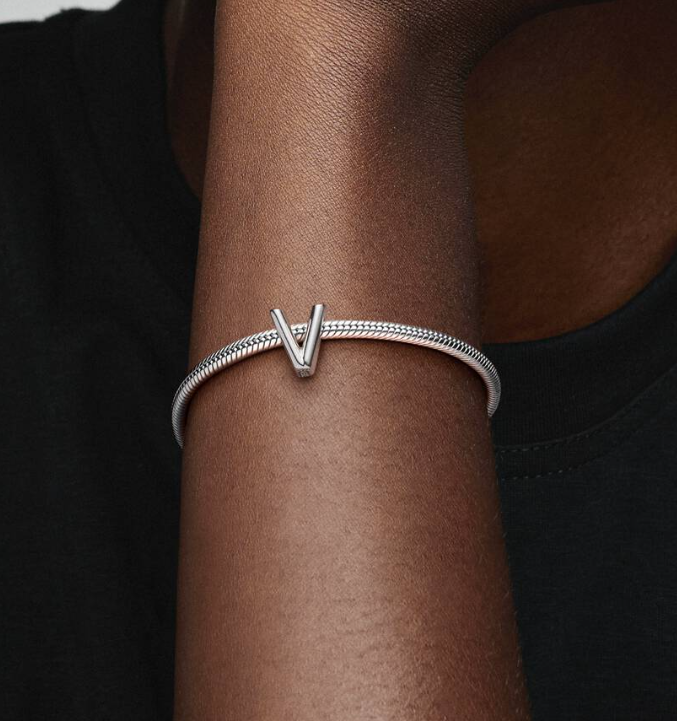 Pandora Letter V Alphabet Charm in Sterling Silver