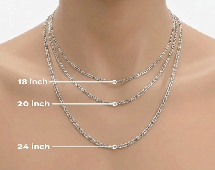 Valentino Link Necklace | Sterling Silver | Rhodium-Plated 3.8mm Chain Necklace | 18 Inch Length | Valentino Link Design - Brownee Jewelers