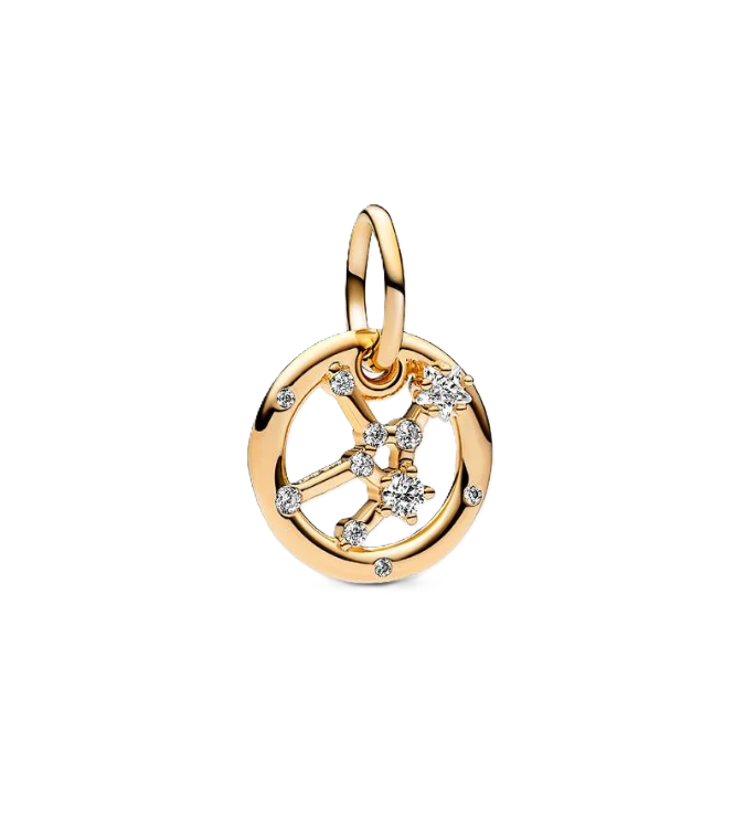 Pandora Virgo Zodiac Dangle Charm in Sterling Silver with 14K Gold Plating and Cubic Zirconia Accents