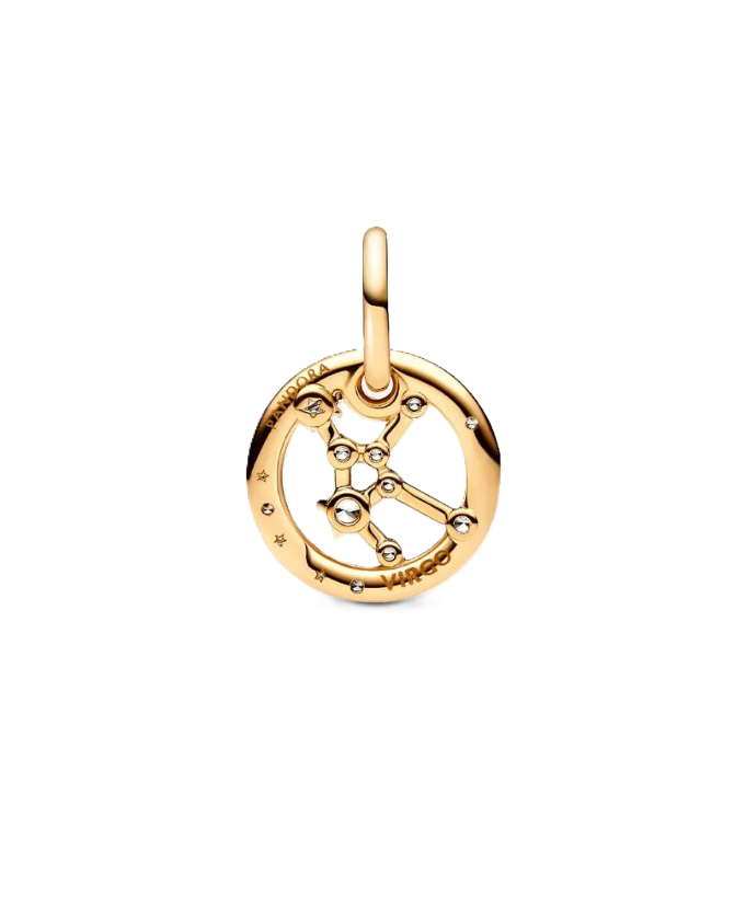 Pandora Virgo Zodiac Dangle Charm in Sterling Silver with 14K Gold Plating and Cubic Zirconia Accents