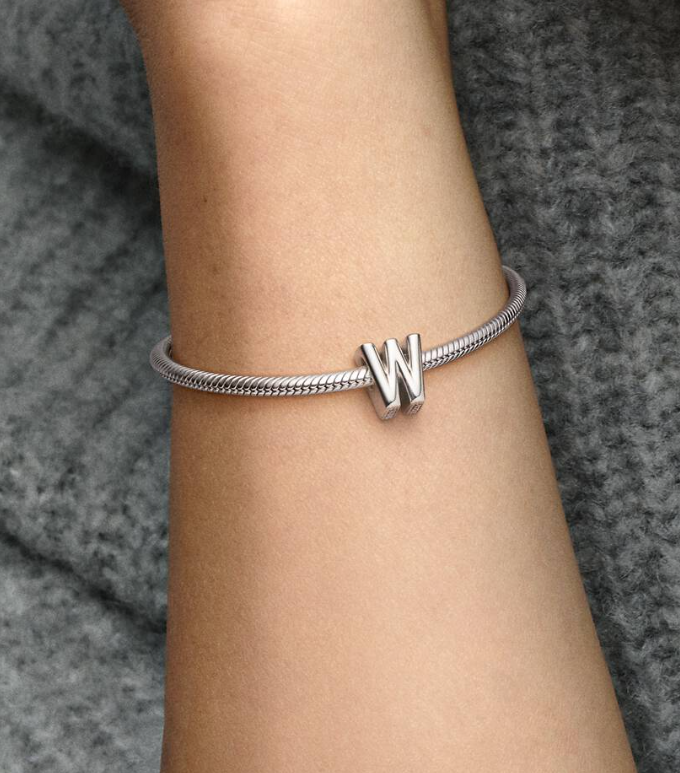 Pandora Letter W Alphabet Charm in Sterling Silver