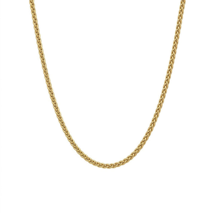 1.3MM Adjustable Diamond-Cut Round Wheat Chain Necklace | Sterling Silver & 18K Gold-Plated | 22" | SSG-39-004-22 - Brownee Jewelers