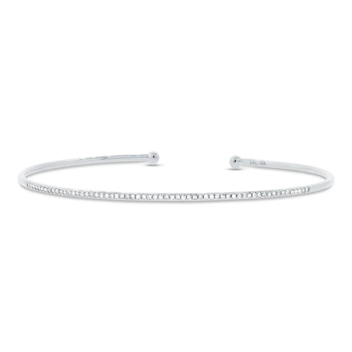  .17 TOTAL CARAT WEIGHT OPEN STACKABLE DIAMOND BANGLE IN 14K WHITE GOLD