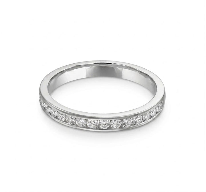 Round Diamond Channel Set Wedding Band | 14K White Gold | .33 CTW Diamonds | R6221-033WD - Brownee Jewelers