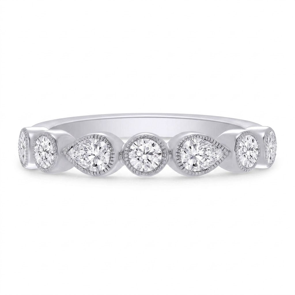 Round & Pear Lab-Grown Diamond Band