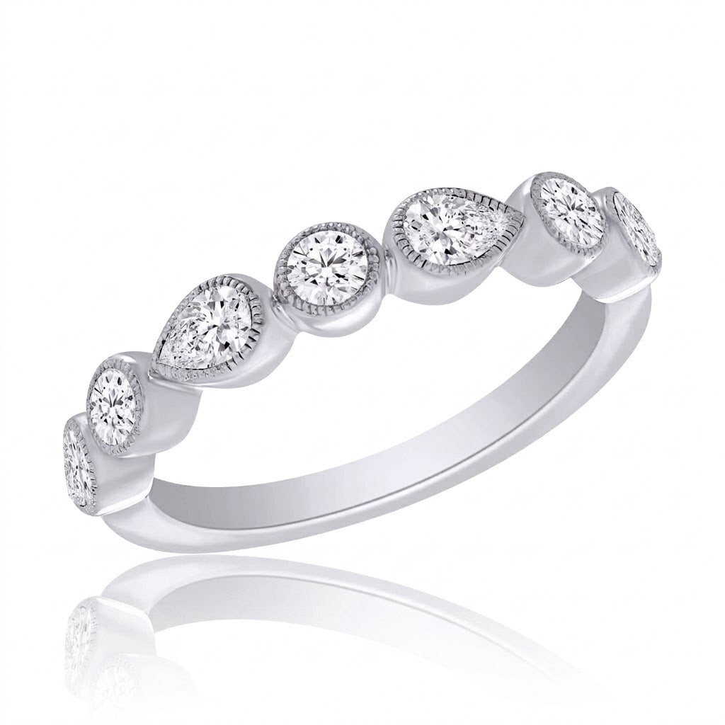 Round & Pear Lab-Grown Diamond Band