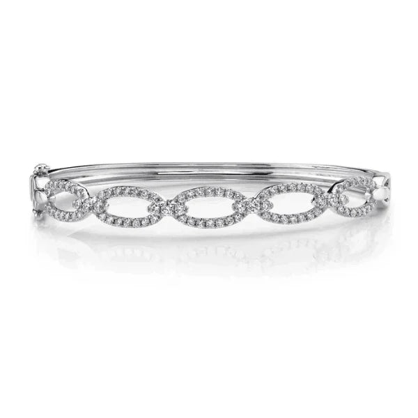 SHY CREATION | 1.19CTW DIAMOND LINK BANGLE | 14K WHITE GOLD | SC55012130ZS - Brownee Jewelers