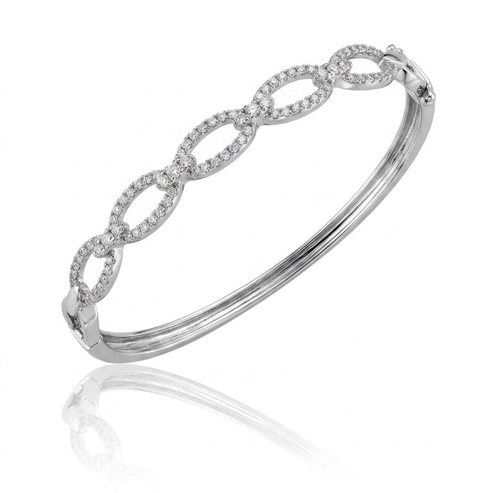 1.19 TOTAL CARAT WEIGHT DIAMOND LINK BANGLE IN 14K WHITE GOLD