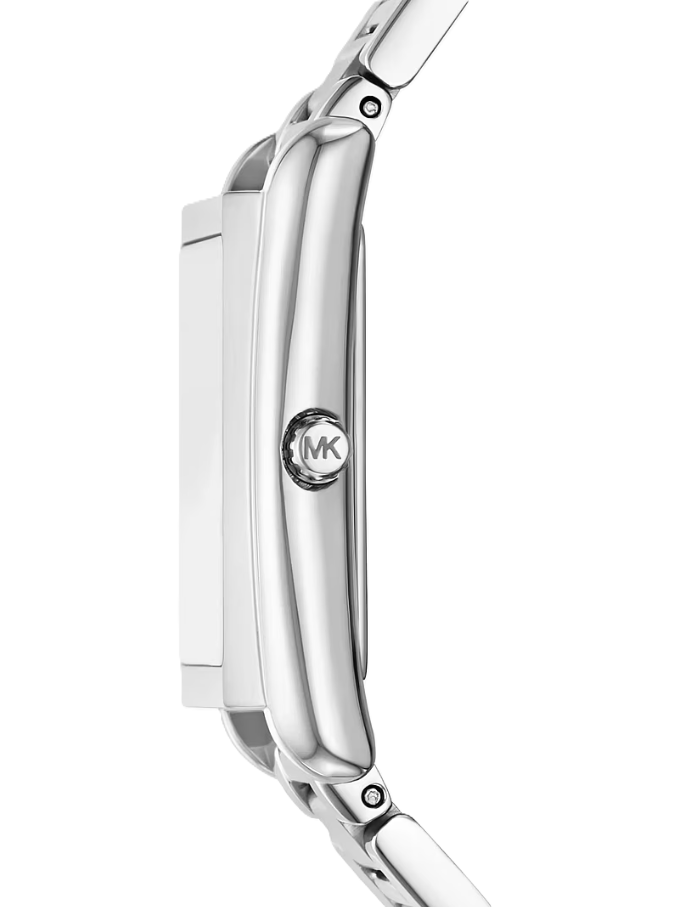 Essex Silver-Tone Watch | Michael Kors | Stainless Steel | 36.5mm Rectangular Case | Quartz 3-Hand Movement - Brownee Jewelers