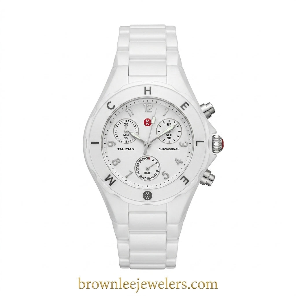Michelle Tahitian white ceramic chronograph- MWW12A0000002