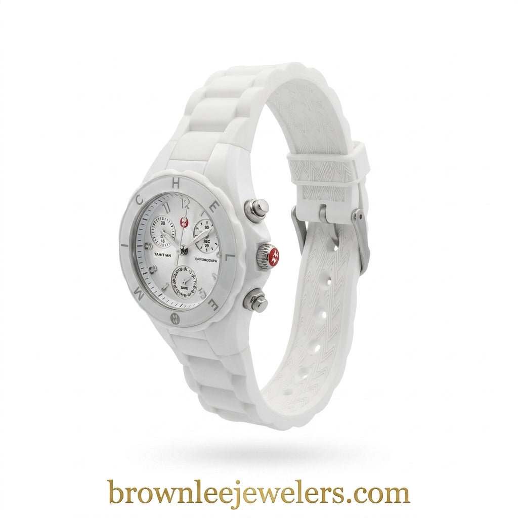 Michelle Tahitian white ceramic chronograph- MWW12A0000002