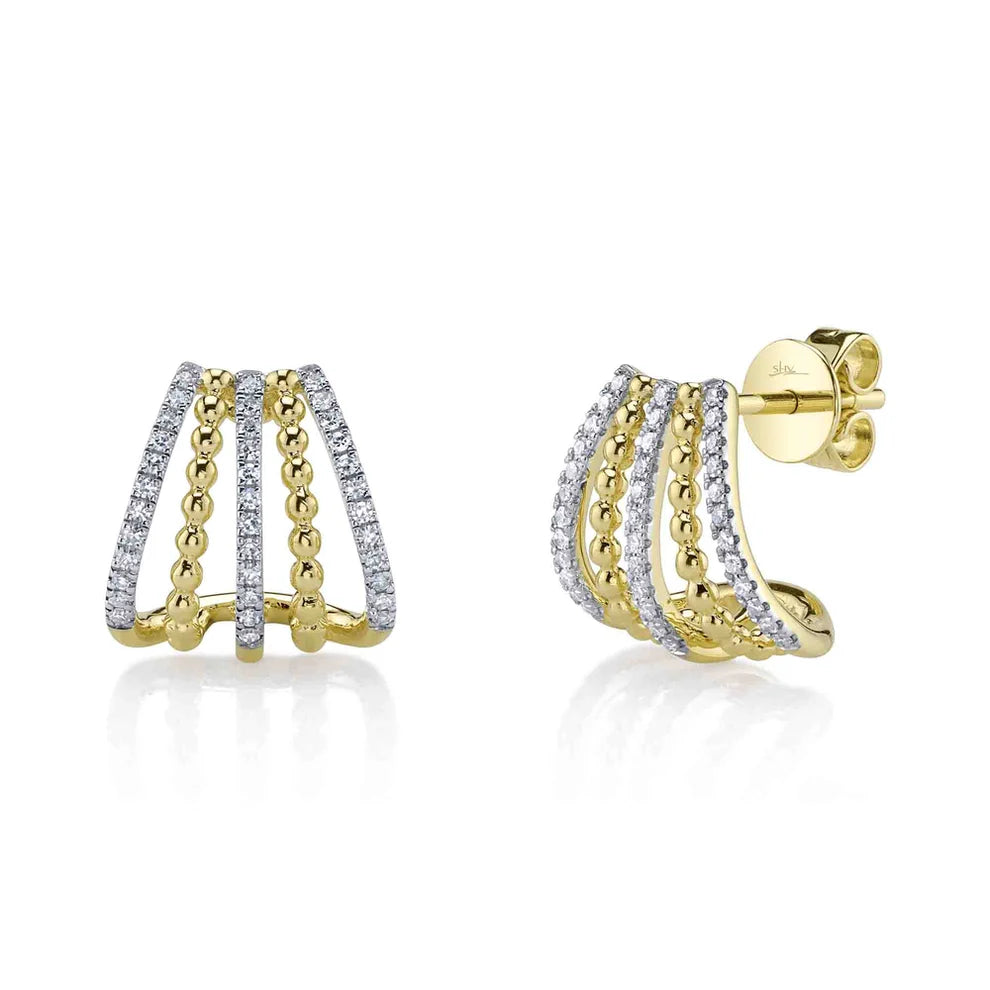 SHY CREATION | 0.18Ct DIAMOND EARRING | 14K YELLOW GOLD | SC55027451RD - Brownee Jewelers