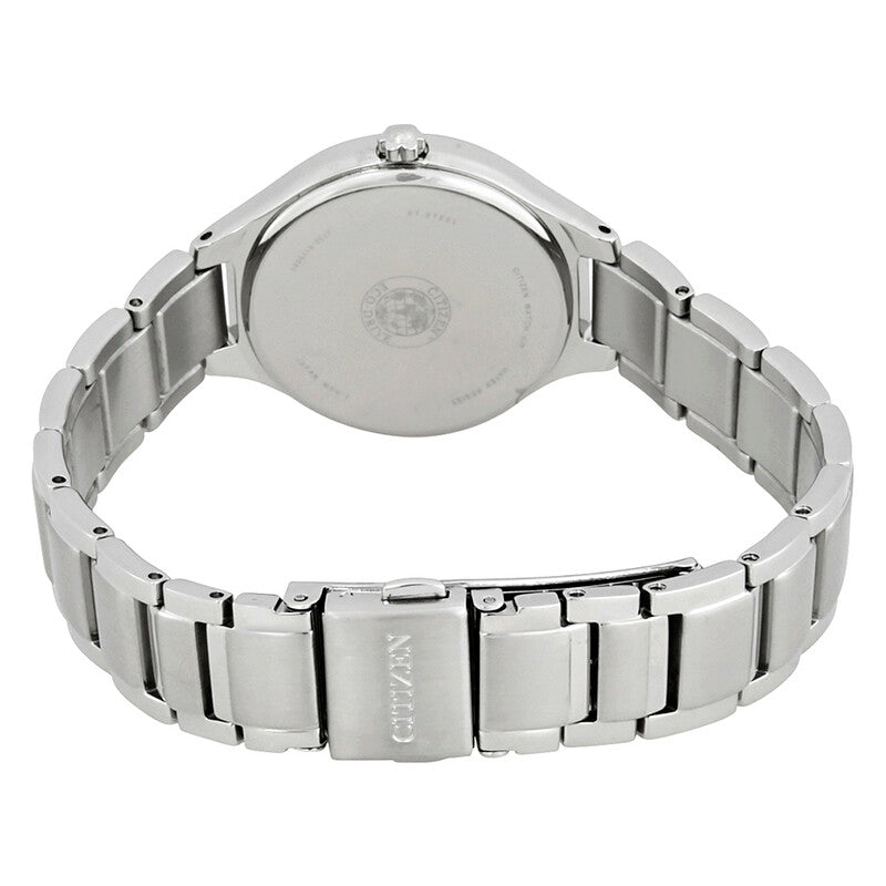 Citizen Eco-Drive Women's Stainless Steel Watch with a Black Dial and Diamonds Accents