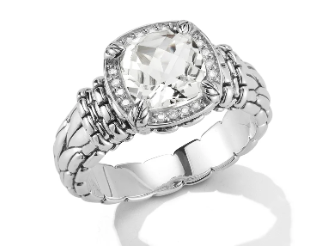 Sterling Silver White Topaz Ring