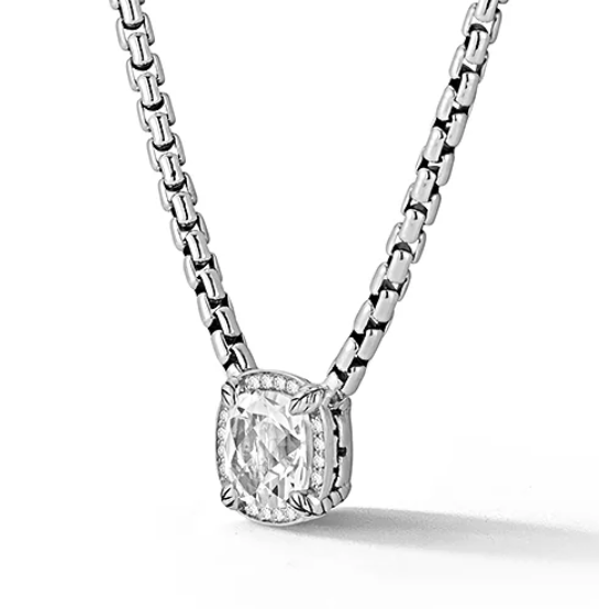 WHITE TOPAZ DIAMOND NECKLACE 