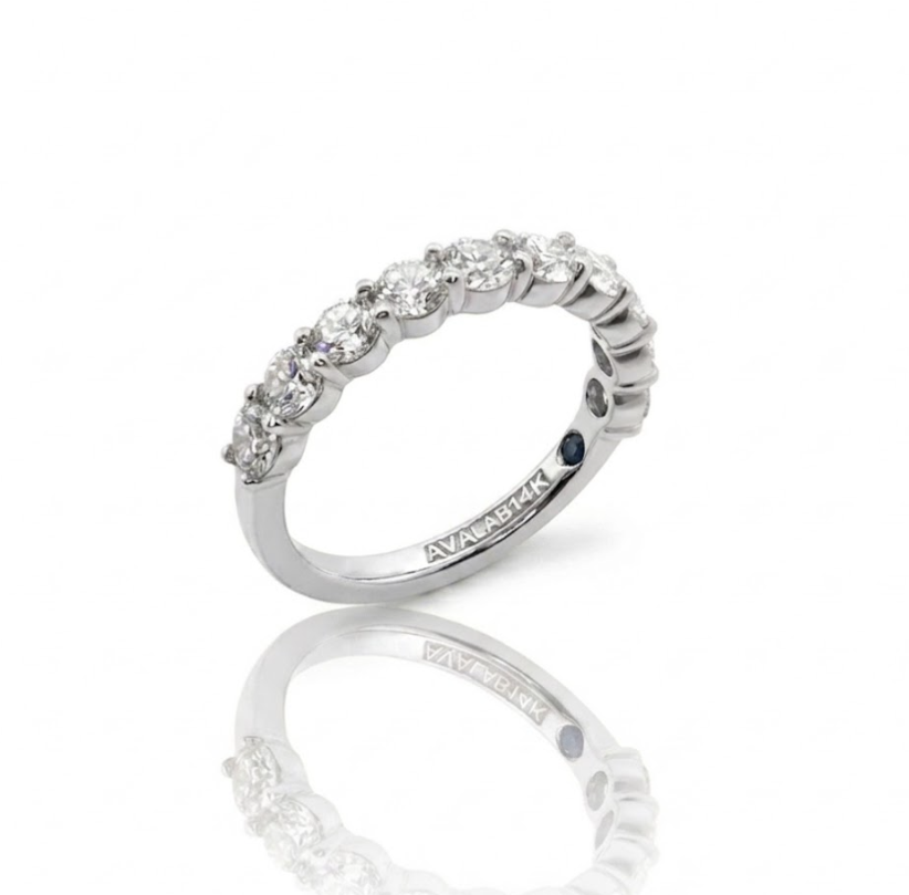 Round Lab-Grown Diamond Band | 14K White Gold | 1.50 CTW | Shared Prong Eternity Style - Brownee Jewelers