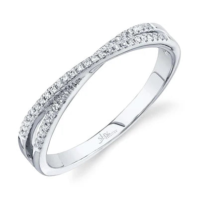 DIAMOND X BAND IN 14K WHITE GOLD
