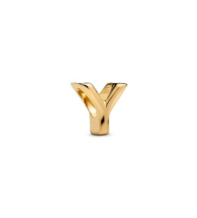 Pandora Letter "Y" Charm in 14K Gold Plating