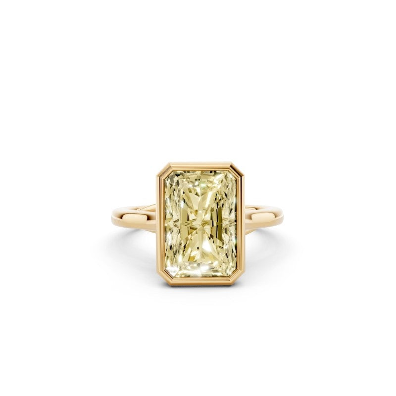 Yellow Radiant-Cut Diamond Bezel Engagement Ring