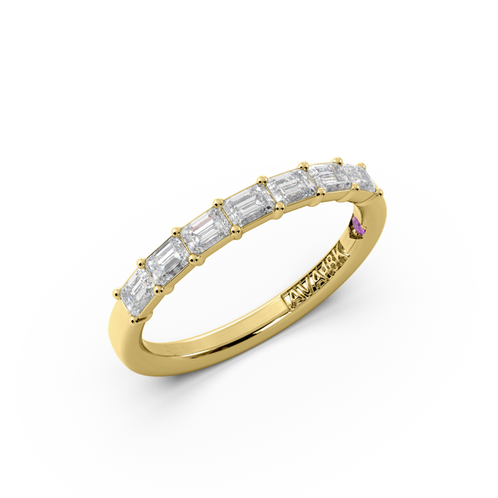 Emerald-Cut Lab-Grown Diamond Halfway Band